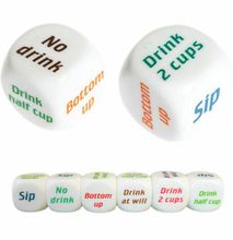 Drinking Dice Rolling Game Decider Drunk Family Friends Acrylic Dice, Adult Gambling Bar Party Pub Lovers Drink Decider Dice, English Drinking Wine Gaming Dice for Club Table Board Game